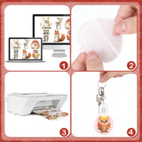 Tondiamo 10 Pcs LED Sublimation Blank Keychain Acrylic Lighted Transfer DIY Crafts Fall Thanksgiving Christmas Keychain Gift(Round) Tondiamo