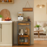 X-cosrack Coffee Bar Station, 3-Tier Small Coffee Stand Station with Storage, Farmhouse-Style Buffets and Sideboards Coffee Bar Cabinet Featuring 1-Door Cabinet for Living Room, Entryway, Kitchen X-cosrack