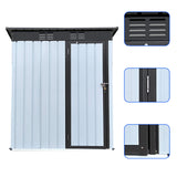 Lovtimber 5Ft x 3Ft Metal Garden Shed, Outdoor Steel Storage Shed with Single Lockable Door & Vents, Waterproof Anti-Corrosion Tool Storage Clearance for Backyard Patio Lawn, White+Black Lovtimber