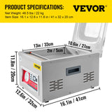 VEVOR Chamber Vacuum Sealer, DZ-260A 6.5 m³/h Pump Rate, Excellent Sealing Effect with Automatic Control, 110V Kitchen Packaging Machine for Fresh Meats, Fruit Saver, Home, Commercial Using VEVOR