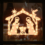 LAMPHOME Lighted Nativity Christmas Window Decoration - Silhouette Lights for Home, Party, Patio, Lawn, Garden LAMPHOME