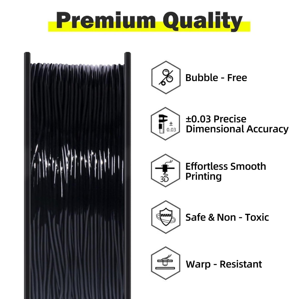 Geeetech TPU Filament 1.75mm, Shore 95A – Flexible 3D Printer Filament with High Elasticity, 1KG (2.2lbs) Spool, Dimensional Accuracy ±0.03mm, Fits Most FDM Printers (Black) Geeetech