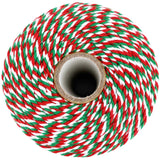 Cotton Twine Green Red and White Baker String 2mm Thick 328 Feet Christmas Twine for Gift Wrapping DIY Crafts Home Decoration Gardening Leecogo
