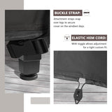 ULTCOVER 600D Tough Canvas Heavy Duty Rectangular Patio Table and Chair Cover - Waterproof Outdoor General Purpose Furniture Covers 111 x 74 inch, Black ULTCOVER