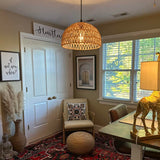 AyshwillDec Hemp Rope Woven Pendant Light Woven Light Fixture Boho Chandelier Light Fixture Wicker Pendant Light Rattan Light Pendant Dome Wicker Chandelier for Dining Room Kitchen Island(Bulb Incl.) AyshwillDec