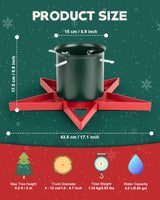 GuuG Real Christmas Tree Stand Base - Live Trees Small Christmas Tree Holder up to 6.5ft Trees for Real Xmas Trees 0.53 Gal Star+ Green&Red GuuG