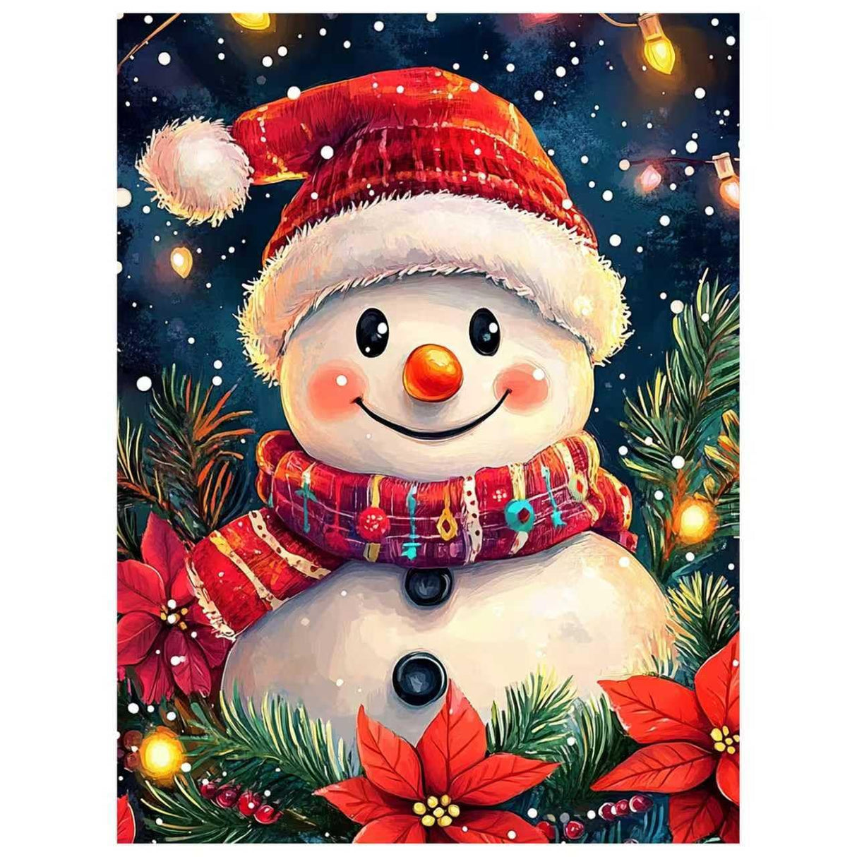 Christmas Paint by Numbers for Adult,Snowman Paint by Numbers Kit for Adults Beginners, DIY Acrylic Painting on Canvas for Home Wall Art Decor 16x20 Inch Mandun