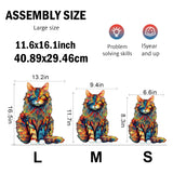 Jigfoxy Wooden Puzzle for Adults, Cat Wooden Jigsaw Puzzles for Adults, Unique Animal Shape Wood Cut Puzzles, Christmas Thanksgiving Gifts for Family Friend(S-8.3 * 6.6in-80pcs) Jigfoxy