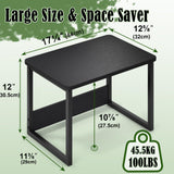 MARTY Printer Stand with Storage for Desk, Desktop Printer Stand Shelf Organzier for Home/Office Heavy Duty Printer Riser Under Desk Small Printer Table for Fax Machine Copier Scanner(Black) MARTY