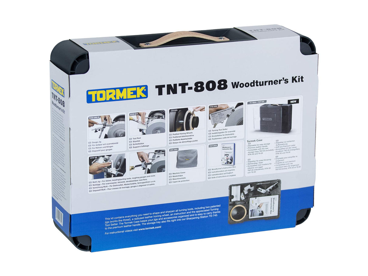 Tormek T-8 Woodturner's Kit (Tormek T-8 Original + Tormek TNT-808 Woodturner's Kit) - Sharpener Containing All Jigs Necessary to Sharpen Wood Turning Tools (US Version) Tormek