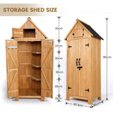 Wooden Outdoor Storage Shed with Double Doors,70” Tall Waterproof Storage Shed with Lock,Sheds & Outdoor Storage with Windproof Tipping for Deck,Backyard Garden and Yard Agitree