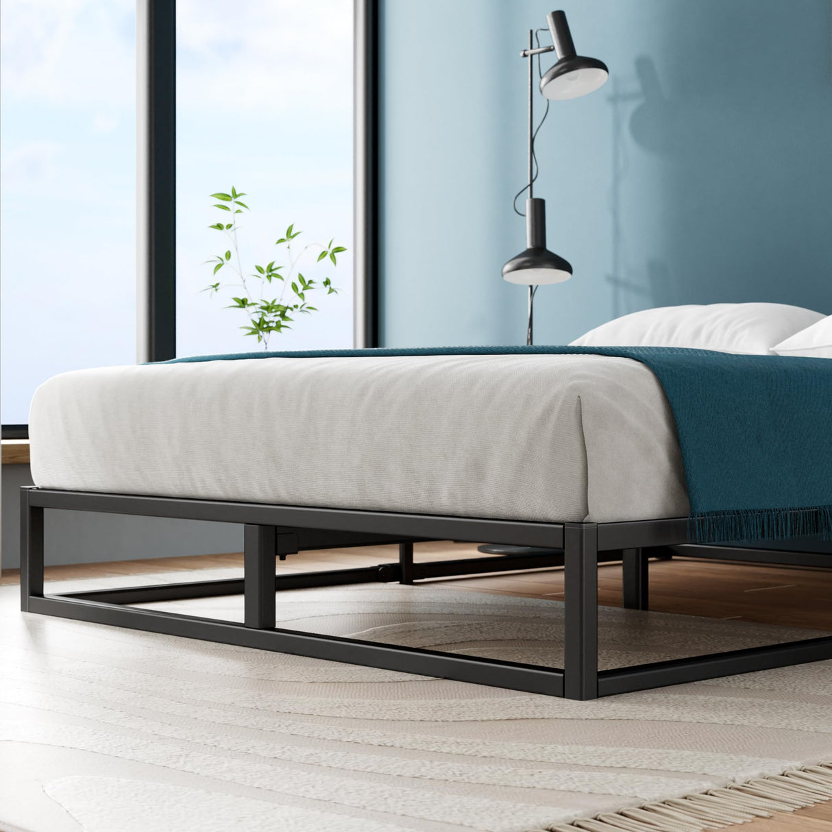 ZINUS Joseph 10 Inch Platform Bed Frame, Wood Slat Support, No Box Spring Needed, Eco Friendly WonderBox(TM) Packaging, Easy Assembly, Black, Full ZINUS