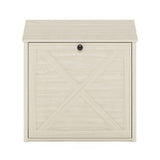 Furinno Peli Small Cat Litter Box Enclosure with Single Door, White Wash, Farmhouse-24 Inch Furinno