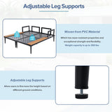 Polibi Patio Metal Daybed with Wood Topped Side Spaces for Drinks,Modern Outdoor Daybed 2 in 1 Padded Chaise Lounges for Poolside, Balcony, Deck,Gray Polibi