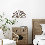 Farmhouse Living Room Wall Decor Wood Windmill Wall Decor Rustic Wooden Wall Art Decorative Windmill Wall Sculpture Home Decor for Bedroom Nursery Dorm Home (Semicircle,11.4 x 5.5 Inches) Yookeer
