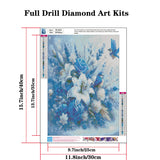 wavaiov 5D Diamond Painting Kits for Adult, Birds Flower Diamond Art Kits for Beginners, DIY Full Drill Floral Diamond Dot Gem Art Kits for Home Decor 12 x 16 Inch wavaiov
