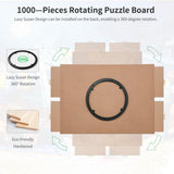 1000 Pieces Rotating Puzzle Board with 4 Drawers,30.16"x22.44" Portable Wooden Jigsaw Puzzle Table with Lazy Susan Spinning Cover for Adults BuilderButler