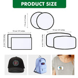 120 Pieces Sublimation Iron-on Patches Fabric Hat Patches 3 Shapes Blank Patches Round Rectangle Sublimation Patches Blank Repair Patches for DIY Crafts Clothing Repair, 3 Shape(Black) WILLBOND