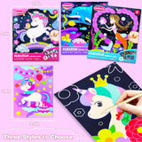 BAOXUE Scratch Art for Kids, Unicorns Black Rainbow Scratch Art Paper Set-Arts and Crafts & Supplies, DIY Activity & Party Games, Unicorn Art Gifts for Toddlers, Girls & Boys BAOXUE