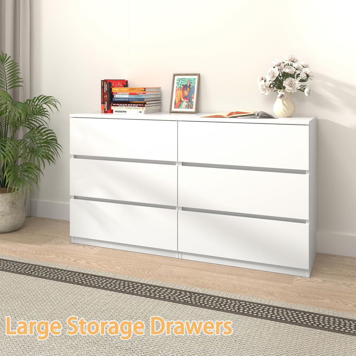 furtble 3 Drawer Dresser, Small Dresser for Closet, Wooden White Nightstand for Bedroom, Chest of Drawers Side Table Storage Cabinet for Home Office Entryway Hallway furtble