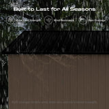 8' x 6' Outdoor Storage Shed, Sturdy Metal Building w/Lockable Doors for Garden, Backyard, Poolside and Lawn, Brown LINKHOO