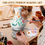 Fuyoooo 6 Sets Paint Your Own Vases Unpainted White Vases Ceramic Painting Kit for Adults with Paint Brushes, Underglaze Paints and Palettes for Birthday Party Activity Gift Art Supplies DIY Craft Fuyoooo
