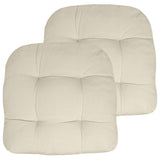 Sweet Home Collection Patio Cushions Outdoor Chair Pads Premium Comfortable Thick Fiber Fill Tufted 19" x 19" x 5" Seat Cover, 2 Pack, Cream Sweet Home Collection