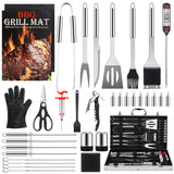 Birald Grill Set, Grilling Gifts for Men, 34PCS BBQ Tools Accessories for Outdoor Grill with Aluminum Case, Spatula,Tongs &Skewers,Smoker Accessories for Birthday, Dad, Wedding Birald