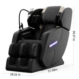 Massage Chair Full Body, Zero Gravity Massage Chair with Auto Modes, Airbag Massage, 6 Fix Point Rollers, Foot Massage, Heating, Touch Screen Controller, Home Relaxation Recliner with Massage, Black-2 Msutree