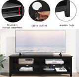 Gyger TV Stand for 65 inch TV with Storage,Modern TV Entertainment Center for Bedroom,TV Media Console Table with 4 Open Storage Shelve,55 inch Wood TV Cabinet Black Gyger