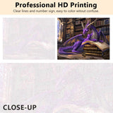 Rebotipy Fantasy Dragon with Ancient Books DIY Paint by Numbers for Adults Beginner,Enchanting Purple Dragon in Mystical Library,Painting by Numbers Kits DIY Oil Painting for Home Decor 40x50cm Rebotipy