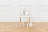 Le Toy Van - Wooden Vanity Table with Vanity Mirror and Vanity Chair - Bedroom Furniture - Victorian Style Oval Dressing Table Mirror - Desk with Le Toy Van