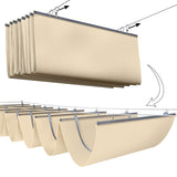 E&K Sunrise 4'Wx16'L Pergola Shade Cover Retractable Canopy Outdoor Wave Sun Shade for Patio Garden Backyard Deck Trellis (Beige) E&K