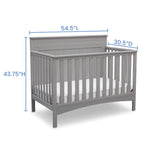Delta Children Fancy 4-in-1 Convertible Baby Crib - Greenguard Gold Certified, Grey Delta Children