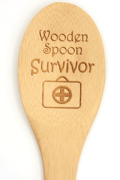 Funny Cooking Spoon, Eco-Friendly Bamboo Cooking Utensil, Funny Old School Gag Gift, Gen X, Wooden Spoon Survivor, Sassy Humor, Laser Engraved Wooden Spoon (Not Personalized) (Wooden Spoon Su - WoodArtSupply