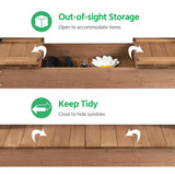 Topeakmart Potting Bench Germination Table - Wood Garden Work Bench Flatform w/Display Rack/Practical Storage Prganizer for Backyard, Patio and Balcony, Brown Topeakmart