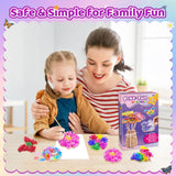 Poke Art Flower Bouquet Craft Kit - DIY Creative Activity Toy with 8 Flowers & 2 Butterflies, Wooden Arts and Crafts for Kids Ages 4 5 6 7 8+, DIY Creative Christmas Gift Kit for Girls Ages 4-12 GFLLFG