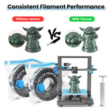 TEQStone Filament Storage Bags Vacuum Kit 4Pcs w/Pump, 15.5x15.5in Large Capacity, 0.4mm Thick, Moisture/Dust Proof, Fit Most 0.25/0.5/1/2KG 3D Printer Filament Spools TEQStone