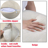 JUSTRY 4 PCS Sublimation Blanks Linen Pillow Cases 16 x 16 Inch Cushion Cover Throw Pillow Covers for Chair Sofa Vinyl HTV with Invisible Zippers DIY Blanks Pillow Case No Pillow Insert JUSTRY