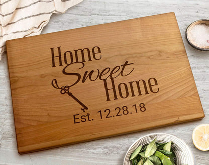 Housewarming Gifts, Personalized Cutting Board for Men, Parents, Couples, Newlyweds, New Home Decor, New Apartment, First Home - Home Sweet Home - WoodArtSupply