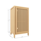 Ball & Cast Bamboo Storage-Cabinet, Bathroom Freestanding Cabinet with Slat Door,Multi-Purpose Bamboo-Floor Organizer for Entryway Living Kitchen Entryway, Natural Ball & Cast