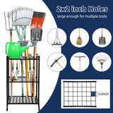 storenization Garden Tool Organizer and Storage, Yard Tool Organizer for Garage Up to 41 Tools, 3-tire Yard Tool Holder Holding Long Handled Tools for Shed Garden Outdoor storenization