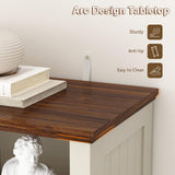 Athyrios 6 Cube Storage Organizer - 47.4" Farmhouse Wood Low Bookshelf, 3 Tier Horizontal Open Shelf Bookcase Cubby Storage Console Cabinet for Living Room, Entryway, Office, Antique White Athyrios