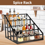 Coffee Syrup Organizer Rack, Liquor Bottle Display Shelf, Spice Racks, 4-Tier 16 Syrup Bottles Holder Stand for Coffee Bar Kitchen Small Wine Rack for Bar Family Storage for Syrup Wine Dressing YQBRAO