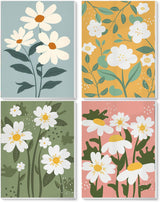 Paint by Numbers for Adults Beginners-4-Pack DIY Flowers Adult Paint by Number Kits Painting on Canvas, Flower Painting by Numbers, Craft Kits for Adults Home Wall Art Decor 10x14 Inch Axquilon