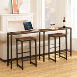 HOOBRO 70.9 Inches Console Table with 2 Power Outlets and 2 USB Ports, Extra Long Entryway Table with Charging Station, Narrow Sofa Table Behind Couch, Hallway, Living Room, Rustic Brown BF1801XG01G2 HOOBRO