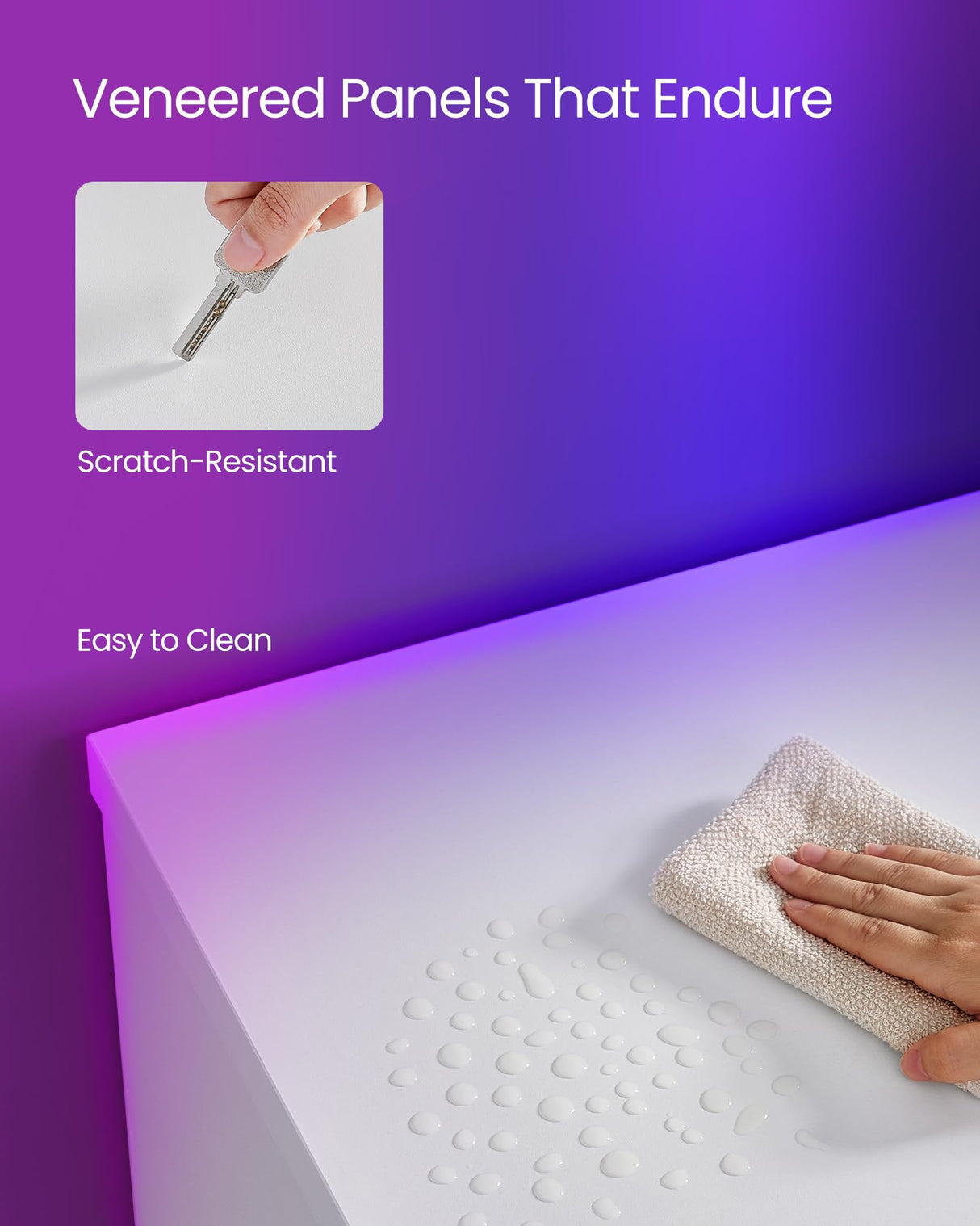 VASAGLE Stand with LED Lights 70 Inch, Entertainment Center with Open Glass Shelves, 2 Cabinets with Doors, 63 Long, TV Console for Bedroom Living Room, White ULTV330T10, 63 x 15.7 x 23.6 Inches VASAGLE