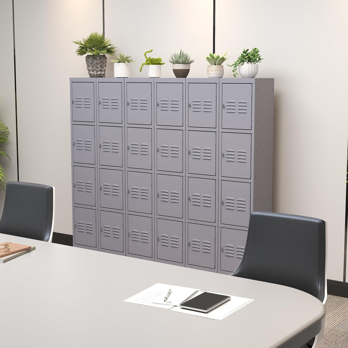 IKIMI 66" Metal Lockers for Employees Storage Locker with Doors and Shelves,Steel Lockable Cabinet Gray Tall Locker for School Office Gym Home Garage IKIMI