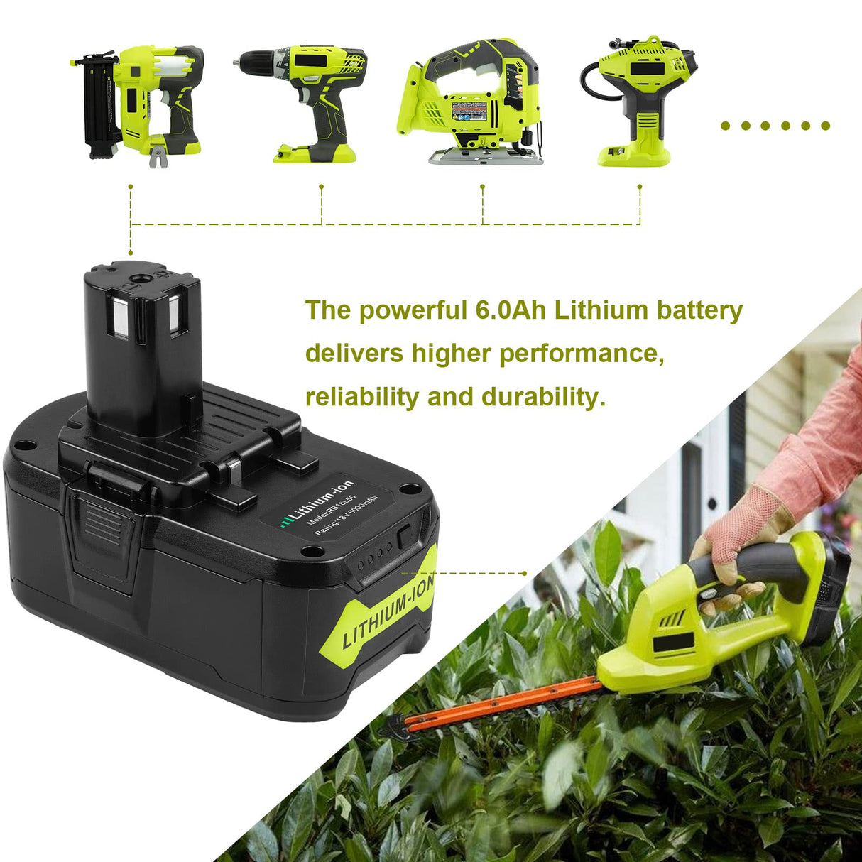 Fancy Buying 6000mAh 18V Lithium Replacement Battery for Ryobi 18V Lithium Battery P102 P103 P104 P105 P107 P108 P109,Battery for Ryobi ONE+ Cordless Tool Fancy Buying
