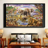 1000 Pieces African Animal Puzzles Jungle Scene African Beasts Elephant Jigsaw Puzzle for Adults Animal World Jigsaw Puzzles Home Decoration School Supplies Jigsaw Puzzles 1000 Pieces for Adults CHengQiSM